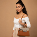 Premium Brown Women Handbag with Adjustable Sling Strap