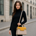 Premium Yellow Women Handbag with Adjustable Sling Strap