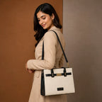 Black Textured Handbag for Women