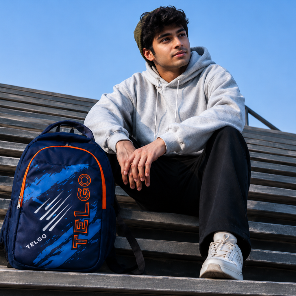 Telgo Sports Design Navy Blue Casual Backpack