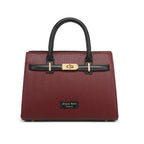 Wine Chevron Textured Handbag for Women