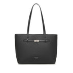 Black Structured Shoulder Tote Bag for Women