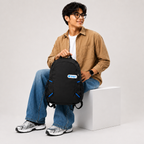 Telgo Lightweight Black Backpack with Blue Accents