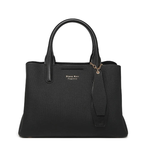 Black Canvas Structured Handbag for Women