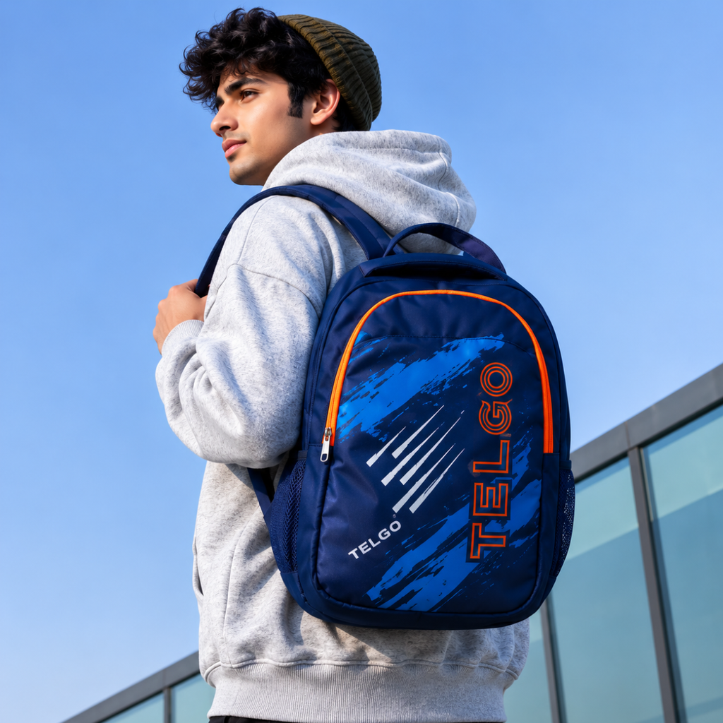 Telgo Sports Design Navy Blue Casual Backpack