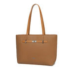 Tan Structured Shoulder Tote Bag for Women