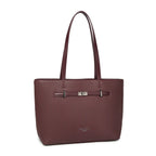 Wine Structured Shoulder Tote Bag for Women