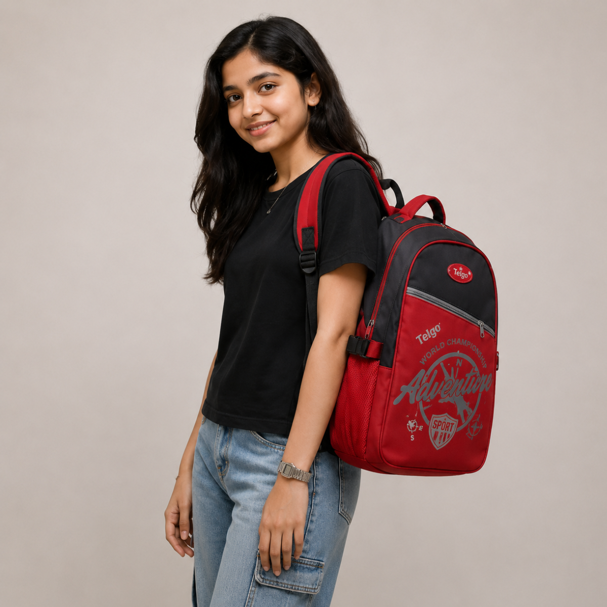 Telgo Adventure Red Sport Backpack for Boys & Girls