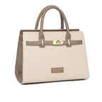 Beige Chevron Textured Handbag for Women