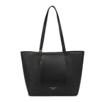 Black Textured Panel Tote Bag for Women