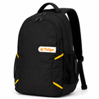 Telgo Lightweight Black Backpack with Yellow Accents