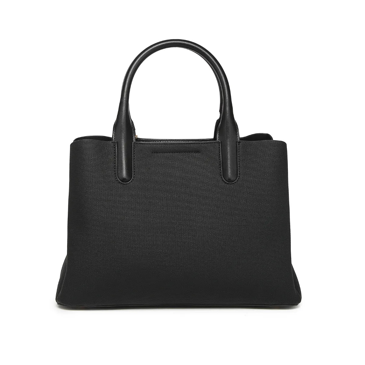 Black Canvas Structured Handbag for Women