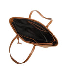 Tan Brown Woven Straw Textured Tote Bag for Women