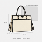 Davina tote bag styled on office desk with laptop and accessories