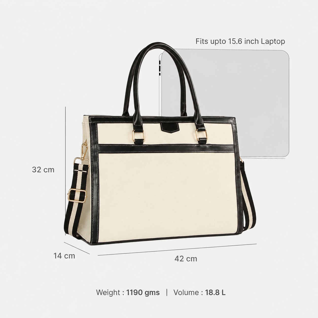 Davina tote bag styled on office desk with laptop and accessories