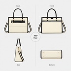 Tote bag spacious interior view with multiple compartments and pockets